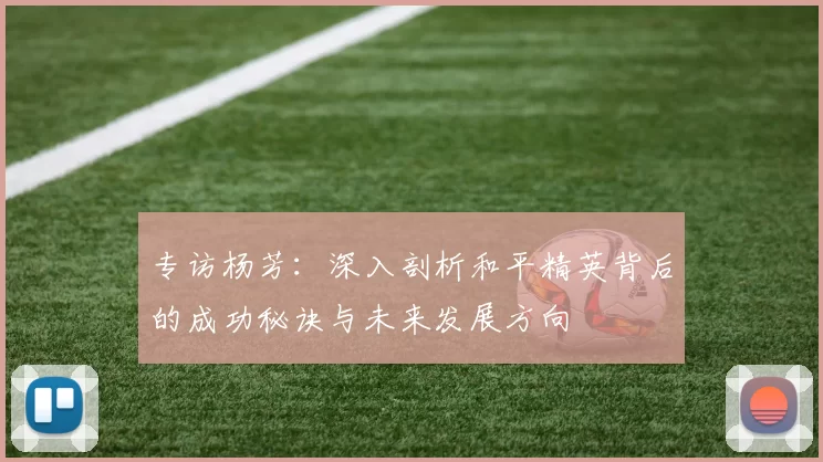 专访杨芳：深入剖析和平精英背后的成功秘诀与未来发展方向